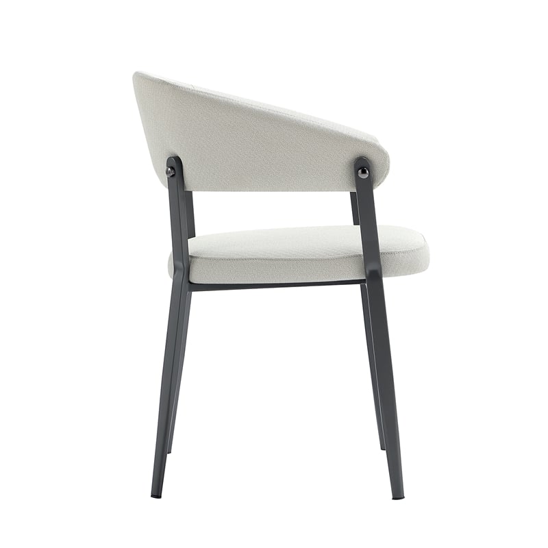 Belle Oatmeal Textured Leatherette Dining Chair with Metal Legs - Set of 4