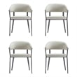 Belle Oatmeal Textured Leatherette Dining Chair with Metal Legs - Set of 4