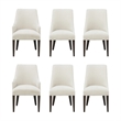 6-Piece Beever Cream Chenille Dining Chair and Arm Chair with Rubberwood Legs