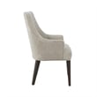 6-Piece Beever Taupe Chenille Dining Chair and Arm Chair with Rubberwood Legs