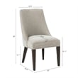 6-Piece Beever Taupe Chenille Dining Chair and Arm Chair with Rubberwood Legs