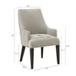 6-Piece Beever Taupe Chenille Dining Chair and Arm Chair with Rubberwood Legs