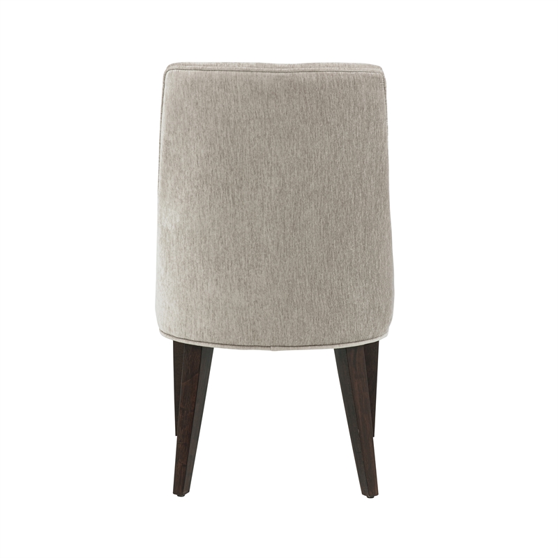 6-Piece Beever Taupe Chenille Dining Chair and Arm Chair with Rubberwood Legs