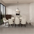 8-Piece Beever Cream Chenille Dining Chair and Arm Chair with Rubberwood Legs