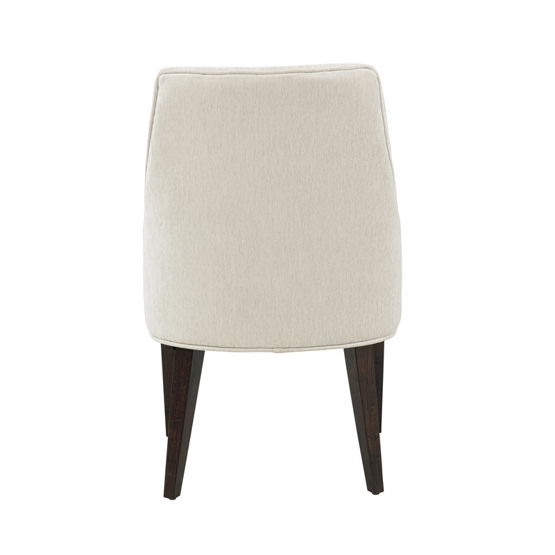 8-Piece Beever Cream Chenille Dining Chair and Arm Chair with Rubberwood Legs