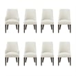 8-Piece Beever Cream Chenille Dining Chair and Arm Chair with Rubberwood Legs