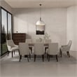 8-Piece Beever Taupe Chenille Dining Chair and Arm Chair with Rubberwood Legs