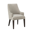 8-Piece Beever Taupe Chenille Dining Chair and Arm Chair with Rubberwood Legs