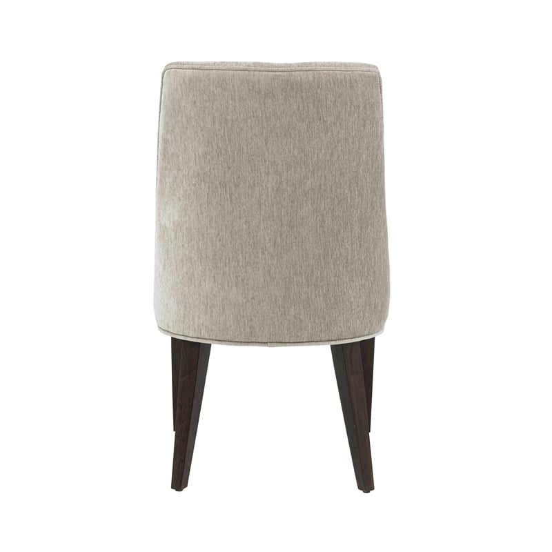 8-Piece Beever Taupe Chenille Dining Chair and Arm Chair with Rubberwood Legs