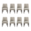 8-Piece Beever Taupe Chenille Dining Chair and Arm Chair with Rubberwood Legs