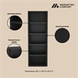 Rivington Modern Open Bookcase in Black (5-Shelf) - Set of 2
