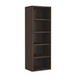 Rivington Modern Open Bookcase in Dark Walnut (5-Shelf) - Set of 2