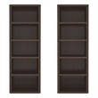 Rivington Modern Open Bookcase in Dark Walnut (5-Shelf) - Set of 2