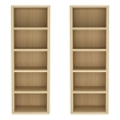 Rivington Modern Open Bookcase in Natural Oak (5-Shelf) - Set of 2