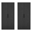 Rivington Modern Bookcase Cabinet in Black (5-Shelf) - Set of 2