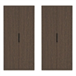 Rivington Modern Bookcase Cabinet in Walnut (5-Shelf) - Set of 2