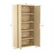 Rivington Modern Bookcase Cabinet in Natural Oak (5-Shelf) - Set of 2