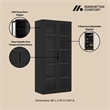 Rivington Modern Bookcase Cabinet in Black (5-Shelf) - Set of 2