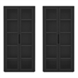 Rivington Modern Bookcase Cabinet in Black (5-Shelf) - Set of 2