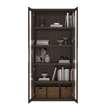 Rivington Modern Bookcase Cabinet in Walnut (5-Shelf) - Set of 2