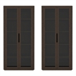 Rivington Modern Bookcase Cabinet in Walnut (5-Shelf) - Set of 2