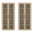 Rivington Modern Bookcase Cabinet in Natural Oak (5-Shelf) - Set of 2