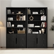 Rivington Modern Bookcase Cabinet in Black (4-Shelf) - Set of 2