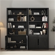 Rivington Modern Bookcase Cabinet in Black (4-Shelf) - Set of 2