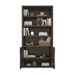 Rivington Modern Bookcase Cabinet in Walnut (4-Shelf) - Set of 2