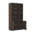 Rivington Modern Bookcase Cabinet in Walnut (4-Shelf) - Set of 2
