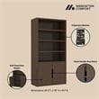 Rivington Modern Bookcase Cabinet in Walnut (4-Shelf) - Set of 2