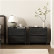 Linda Modern Nightstand in Charcoal Grey (2-Drawer) - Set of 2