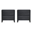 Linda Modern Nightstand in Charcoal Grey (2-Drawer) - Set of 2