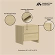 Linda Modern Nightstand in Natural Oak (2-Drawer) - Set of 2