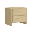Linda Modern Nightstand in Natural Oak (2-Drawer) - Set of 2