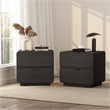 Chrystie Contemporary Modern Nightstand in Black (2-Drawer) - Set of 2