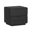 Chrystie Contemporary Modern Nightstand in Black (2-Drawer) - Set of 2