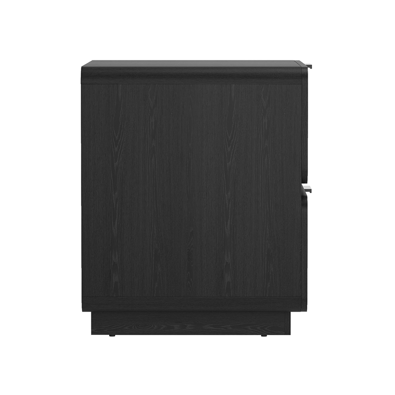 Chrystie Contemporary Modern Nightstand in Black (2-Drawer) - Set of 2