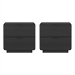 Chrystie Contemporary Modern Nightstand in Black (2-Drawer) - Set of 2