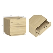 Chrystie Contemporary Modern Nightstand in Natural (2-Drawer) - Set of 2