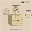 Chrystie Contemporary Modern Nightstand in Natural (2-Drawer) - Set of 2