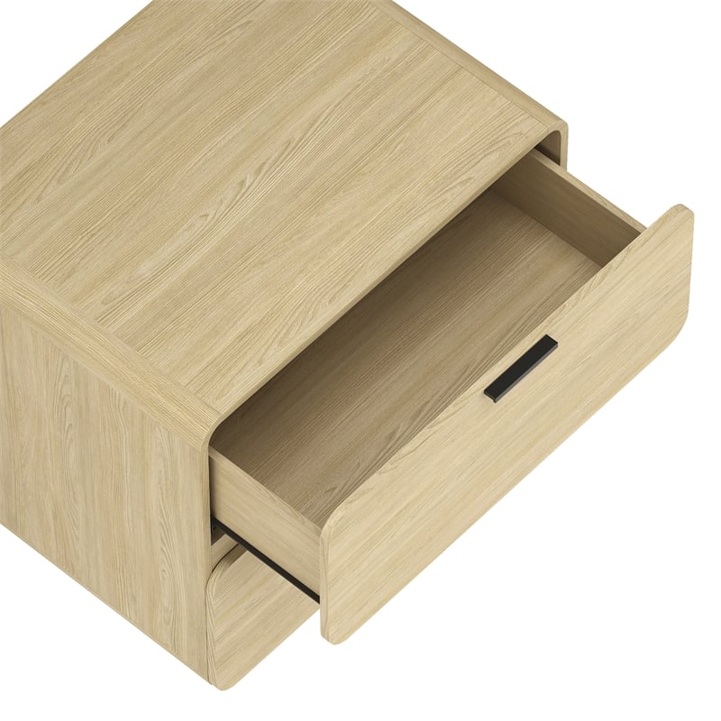 Chrystie Contemporary Modern Nightstand in Natural (2-Drawer) - Set of 2