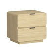 Chrystie Contemporary Modern Nightstand in Natural (2-Drawer) - Set of 2