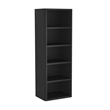 Rivington Modern Open Bookcase in Black (5-Shelf) - Set of 3