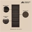 Rivington Modern Open Bookcase in Dark Walnut (5-Shelf) - Set of 3