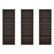 Rivington Modern Open Bookcase in Dark Walnut (5-Shelf) - Set of 3