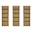 Rivington Modern Open Bookcase in Natural Oak (5-Shelf) - Set of 3