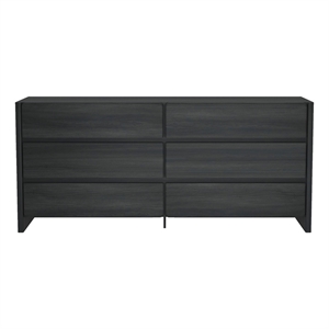 Linda Modern 72&quot Double Wide Dresser in Charcoal Grey (6-Drawer)