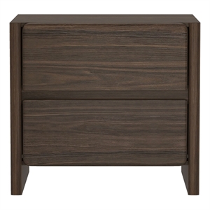 Linda Modern 24&quot Nightstand in Walnut Brown (2-Drawer)