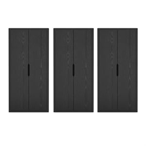 Rivington Modern Bookcase Cabinet in Black (5-Shelf) - Set of 3